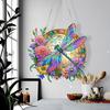 Dragonfly Pendant Special Shapes Faux Diamond Painting Kit Flower Dragonfly Patterned Hanging Ornament DIY Rhinestone Art Set for Home Decor
