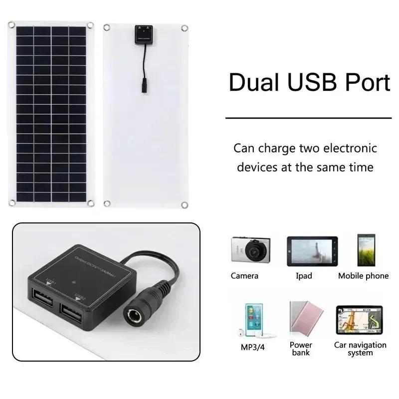 Оснащен 40 Вт уличной USB 5 В гибкой солнечной панелью + контроллер 60 А, набор подходит для кемпинга в автодоме, пеших походов, зарядного устройства, источника питания