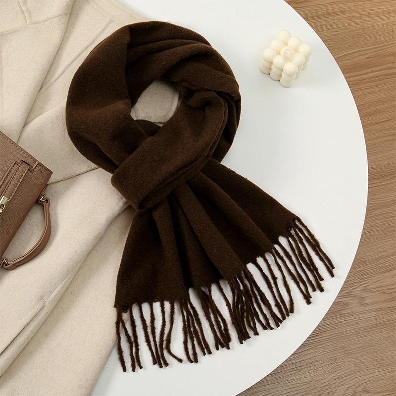 Solid Color Women Imitation Cashmere Winter Warm Scarf Shawls Thick Neckerchief Foulard Echarpe Wrap Designer Unisex Pashmina