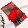 Wool Knitted Wool Scarf Soft Long Neckscarf with Tassel Shawl Classic Plaid Scarf  Women