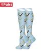 1 Pair Cute Cat Compression Socks Knee High 20-30 Mmhg Fit Medical Edema Diabetes Varicose Veins Running Sports Socks