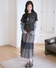 The Green Lab Vintage Tiered Check Skirt [Navy]