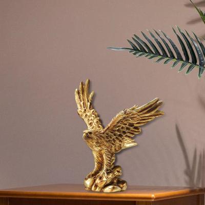 Статуя орла Полимерная фигурка Скульптура животного Поделки Подарок Украшение Золото для офисного стола