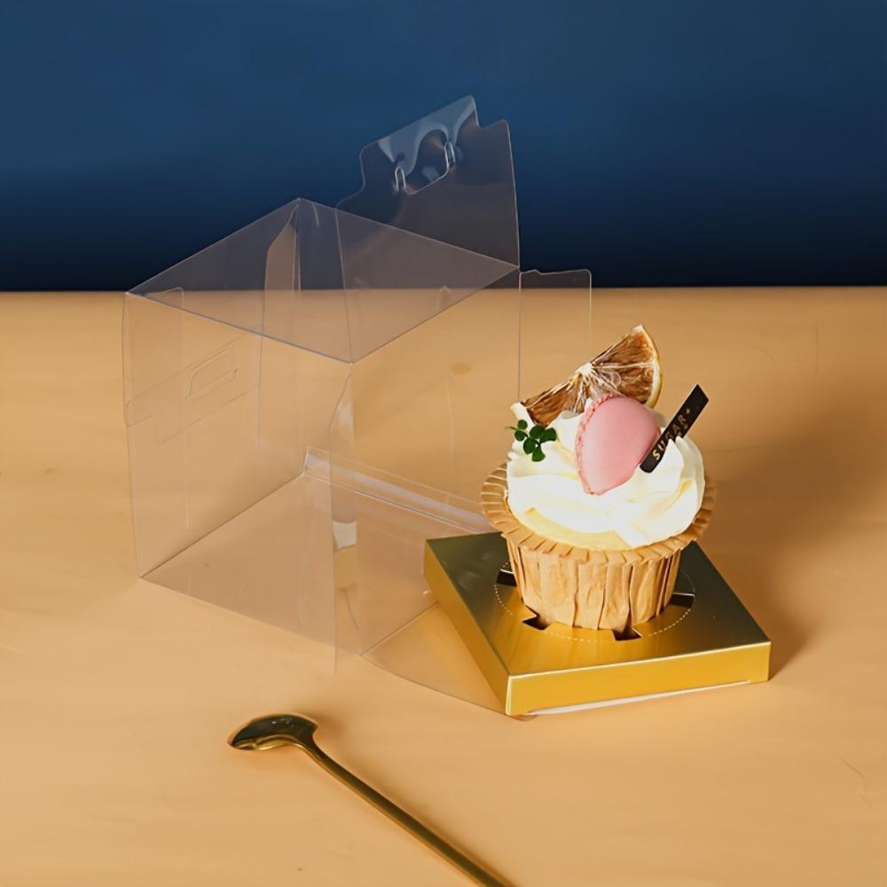 20pcs Clear Plastic Gift Packing Box Cake Boxes Bakery Boxes for Single Cupcake for Cake Chocolates Cookie Pie and More Pastries Birthday Party Favor