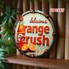 Винтажная круглая металлическая вывеска Orange Crush Ретро алюминиевый настенный декор для гаража, мужской комнаты, бара, кафе, кухни
