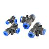 PE Air Connectors 4mm 6mm 8mm 10 12MM Pneumatic Fitting Quick Connect Slip Lock Tee 3Way Plastic Pipe Water Hose Tube Connector