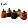 Halloween Patchwork Ornaments Fall Quilting Fabric for Pumpkins, Square Autumn Precut Quilted Fabric, Vintage Polka Decorative Gourds Porch