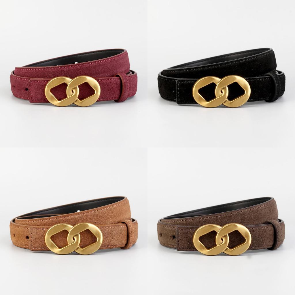 Genuine Twolayer Leather Belt For Women With Pin Buckle And Versatile Fashion Accessory