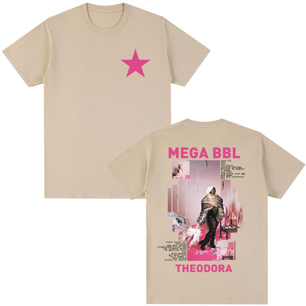 Rapper Theodora Mega Bbl Album Tshirt for Men and Women Hiphop Tshirt 202526 Summer Pure Cotton 100 Printed Tshirt