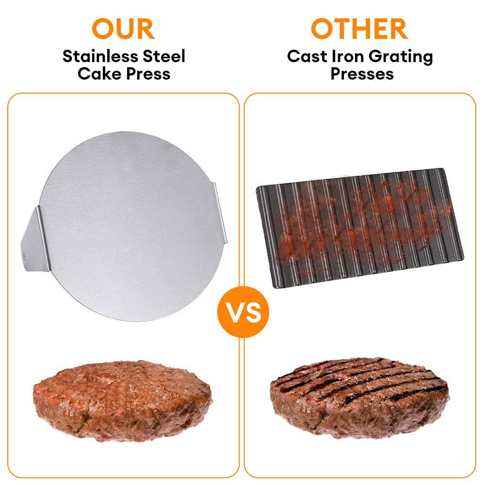 Stainless Steel Hamburger Meat Press Burger Press Mold Non-Stick Meat Press Plate for Grilling Hot Dog Sandwich Kitchen Utensils