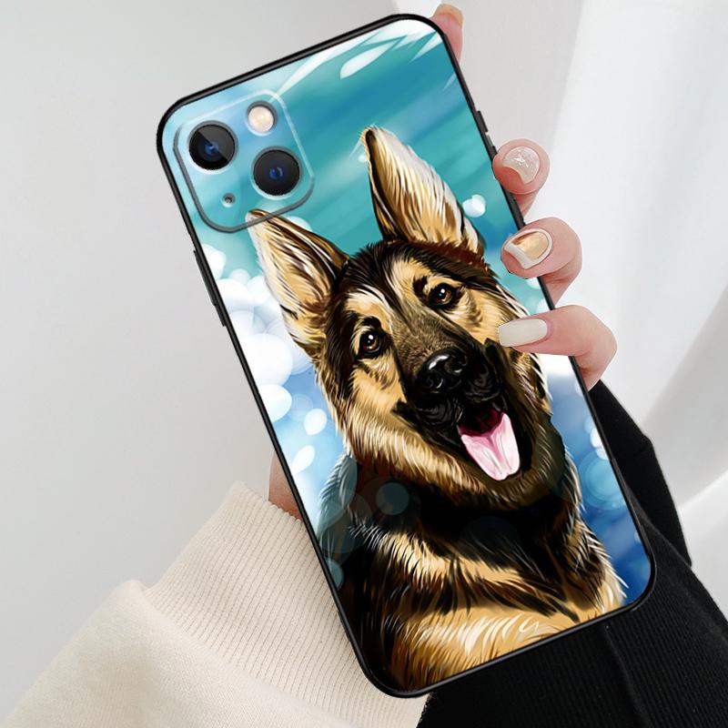 Чехол для телефона с изображением немецкой овчарки для iPhone 17 Pro Max 16 15 11 13 12 14 Pro Max mini 15 16 Plus 16e 17 Air Cover