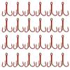 20Pcs Bait Jig Fish Hooks Round Fishing Hook for Hard Baits Lures (8# Red) DE