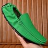 Fashion Genuine Leather Men Loafers Shoes High Quality Moccasins Driving Shoes Green Orange Office Shoe Casual Loafers Botas Para Hombre