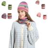 Women's Warm Wool Hat Knitted Velvet Thickened Adult Hat Scarf Two-piece Set