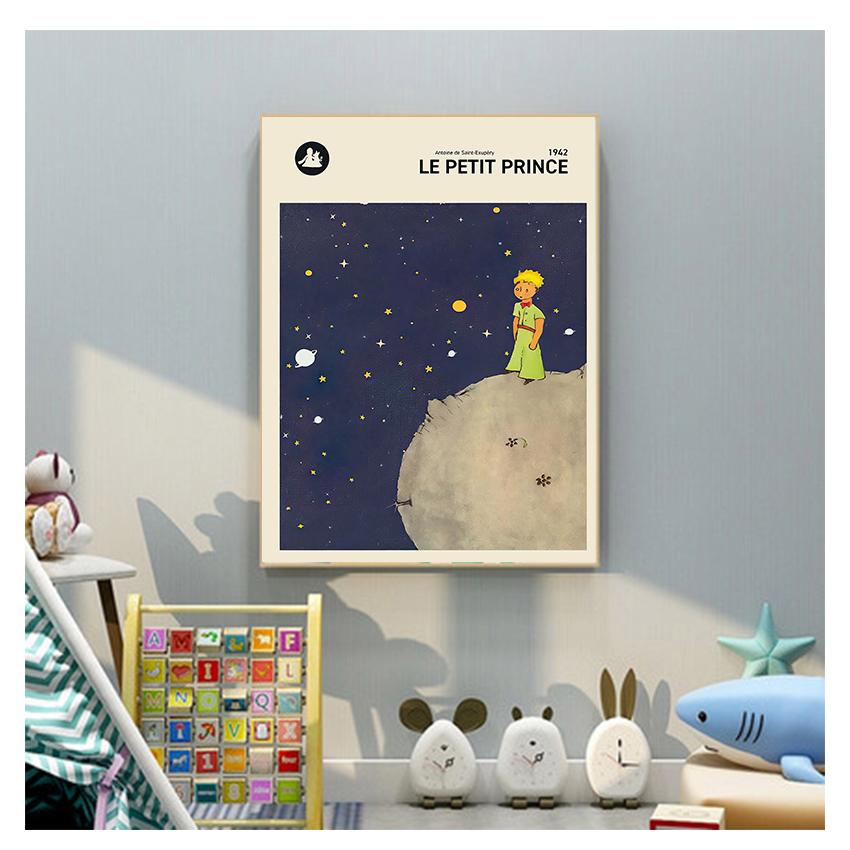 Prints Nursery Wall Art Canvas Painting Le Petit Prince Book Cover Poster Kids Room Wall Decor The Little Prince French Version