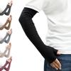 1 Pair Fall Winter Gloves Fingerless Knitted High Elasticity Touchscreen Non-slip Elbow-Length Arm Warmers Arm Sleeves Keep Warm Windproof