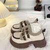 Soft Leather Plush Fur Shoes 2025 Japanese Autumn and Winter New Non-slip Warm Versatile Thick-soled Heightening Loafer Cotton Shoes