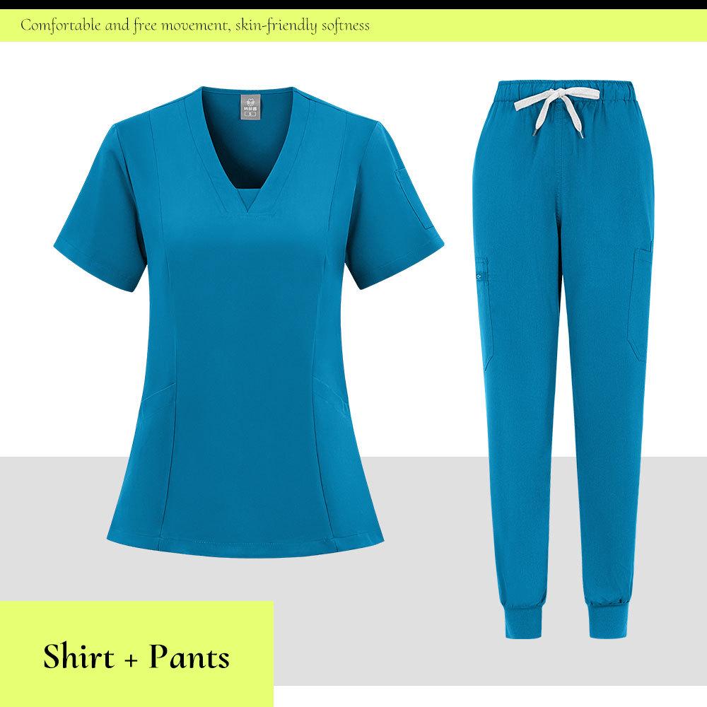 Unisex Quick-Drying Stretch Scrub Suit for Medical and Spa Professionals