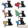 Unique Door Frame Decoration Wooden Cartoon Cat Pendant, Cute Black Corner Funny Topper Decoration, Decorative Wall Sticker for Photo Frames