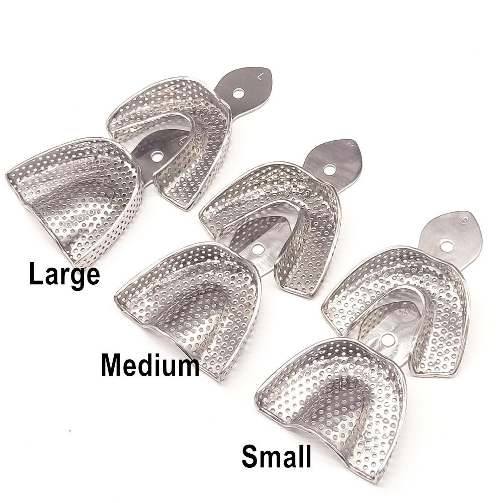 Оборудование для стоматологической лаборатории Размер L/M/S Верхняя нижняя оттискная ложка из нержавеющей стали Инструмент для протезов Зубной лоток Инструмент для стоматологической лаборатории