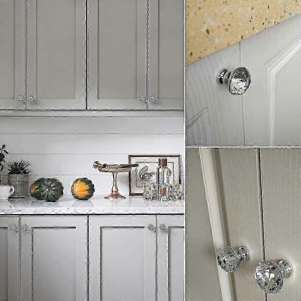 10pcs Furniture Handles Crystal Cabinet Handles Zinc Alloy Crystal Glass Handles Wardrobe Handles