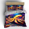 Yellow octopus and coral. Bedding sets Duvet cover sets Duvet covers Pillowcases(1*Duvet Cover 2*Pillowcases without duvet insert)