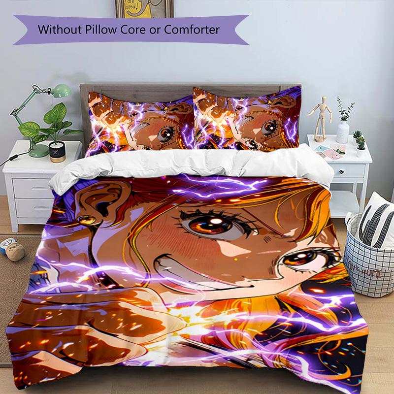 3pcs N-Nami3 Design Cover Set - HD Printed Bedding with 1 Cover and 2 Pillowcases - Perfect for Home and Dorm Decor