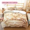 Custom Name,Elegant Crown Feather Series Pattern Bedding Home Decoration Birthday Gift ( 1 duvet cover + 2 pillowcase, without core),fan merchandise.