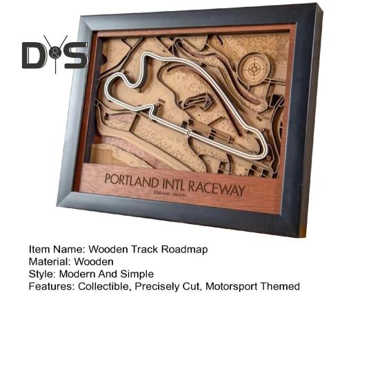 3D деревянная карта трассы гоночного трека настенное искусство декор гоночный трек макет в черной рамке подарок для любителей гонок офис или домашний дисплей