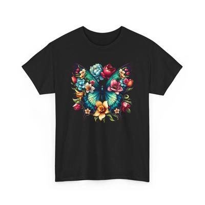 Blooming Garden T-Shirt | Vibrant Spring & Botanical Tee | Butterfly Shirt