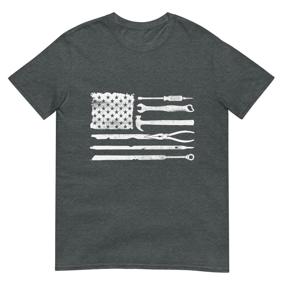 Usa Flag Car Mechanics Tool Kit Unisex Dad Funny Fathers Day Tshirt