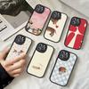Чехол для телефона с черной полоской таксы для iPhone 16 15 14 13 12 11 Pro Max Plus Кожаный мягкий чехол