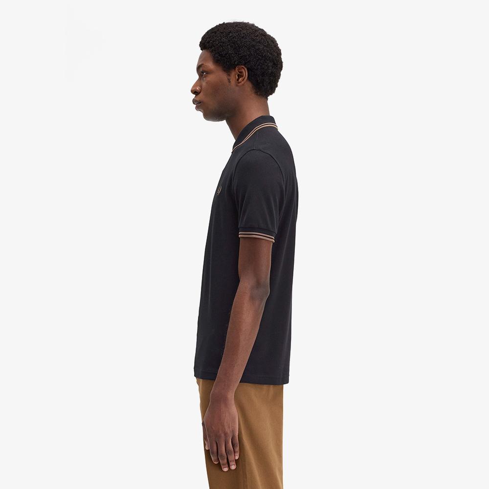 FRED PERRY [M3600] Twin Tip Fred Perry Shirt - Black/Shaded Stone Afpm2433600-Q27