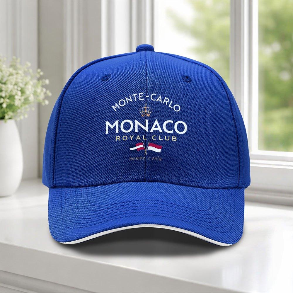 Monaco Royal Club Baseball Cap Adjustable Duckbill Hat for Unisex Lightweight Outdoor Sports Weddings Parties Golf Cycling