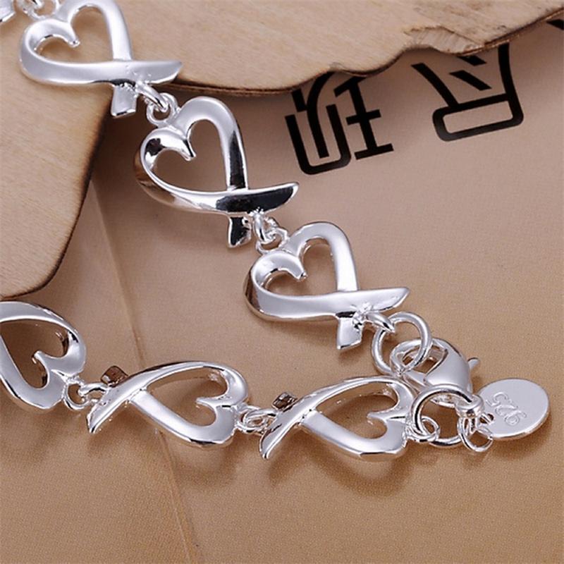 925 Sterling Silver Bracelet For The Wedding Lady Lovely Noble Beautiful Jewelry Fashion Beautiful Bracelet