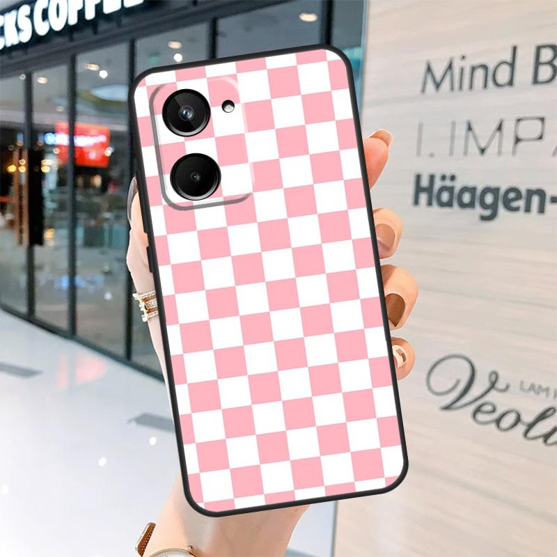 Checkerboard Checkered Board Case For Realme 15 14 13 12 11 Pro Plus GT6 GT7 Pro C55 C51 C35 C53 C61 C65 C67 C63 C71 C75