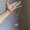 Ocean Starfish Pendant Necklace Elegant Atmosphere Long Collarbone Chain  Women Gift