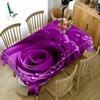 Beautiful Purple Rose Pattern Waterproof Oilproof Rectangular Polyester Tablecloth Home Decor Wedding Party Kitchen Table Cover