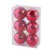 Objets Décoratifs - 1001kdo - Set De 6 Boules Miroir Rouge - Diamètre 6 Cm - Noël