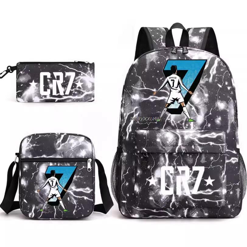 Youth Fashion Backpack Shoulder Bag Pencil Case Children'S Student School Bag 3-Piece Set