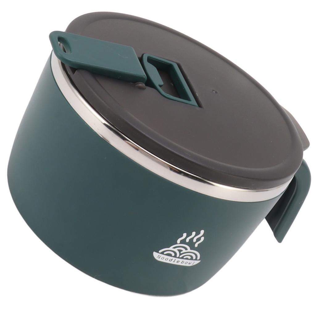 Stainless Steel Instant Noodles Bowl 900ml Noodles Bowl with Lid for Student Dormitory Office