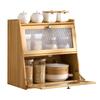 Бамбуковый органайзер для специй и приправ с дверцей, водонепроницаемый бамбуковый настольный шкаф для хранения для дома, цвет дерева, 3 яруса
