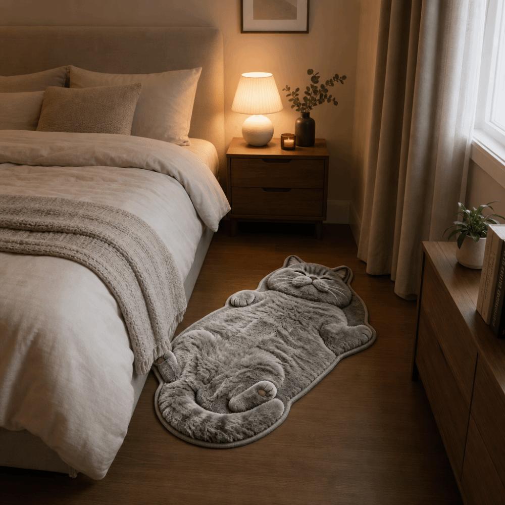 Non-Slip Cat-Shaped Area Rug Easy to Clean Cartoon Carpet High Quality Home Decor Carpet Bedrooms