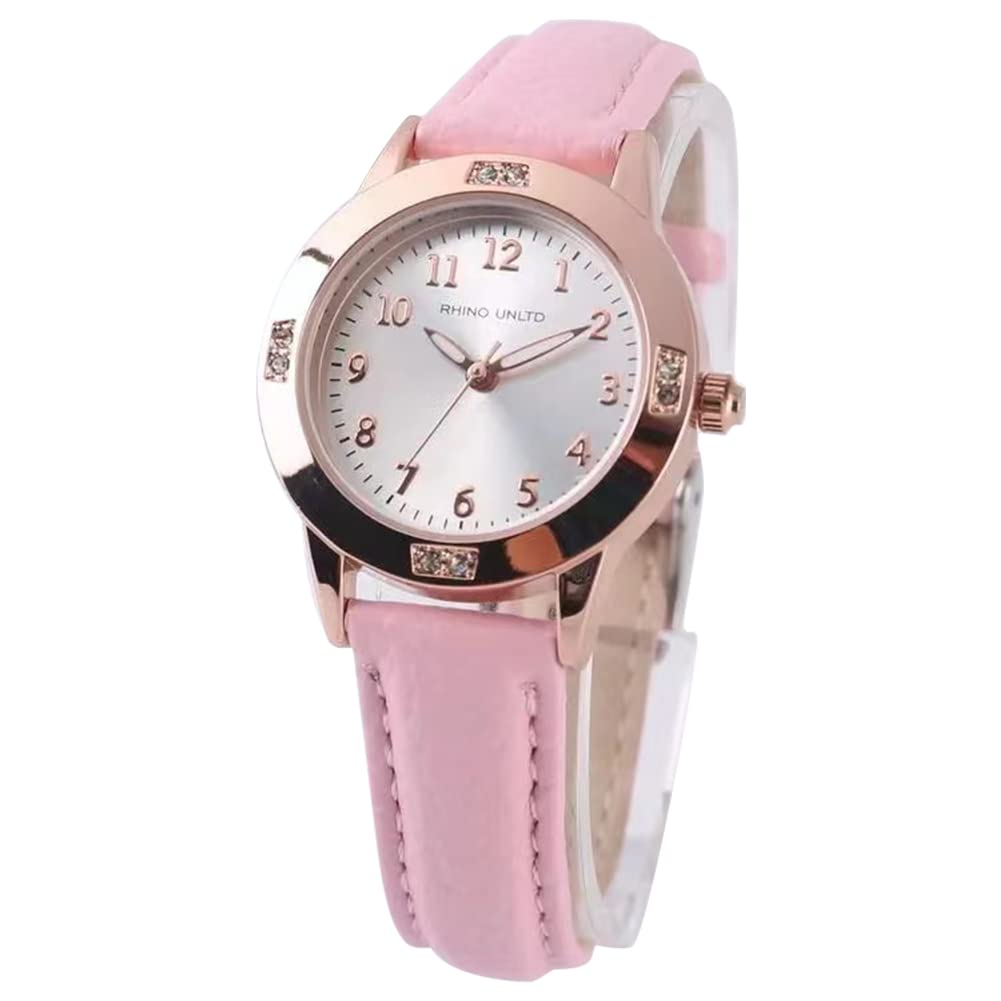 Girls Ladies Leather Luminous Watch Watch, Watch, Women's Watch, Fashion, Popular, Cute, Band, Quartz, Girls' (Pink)
