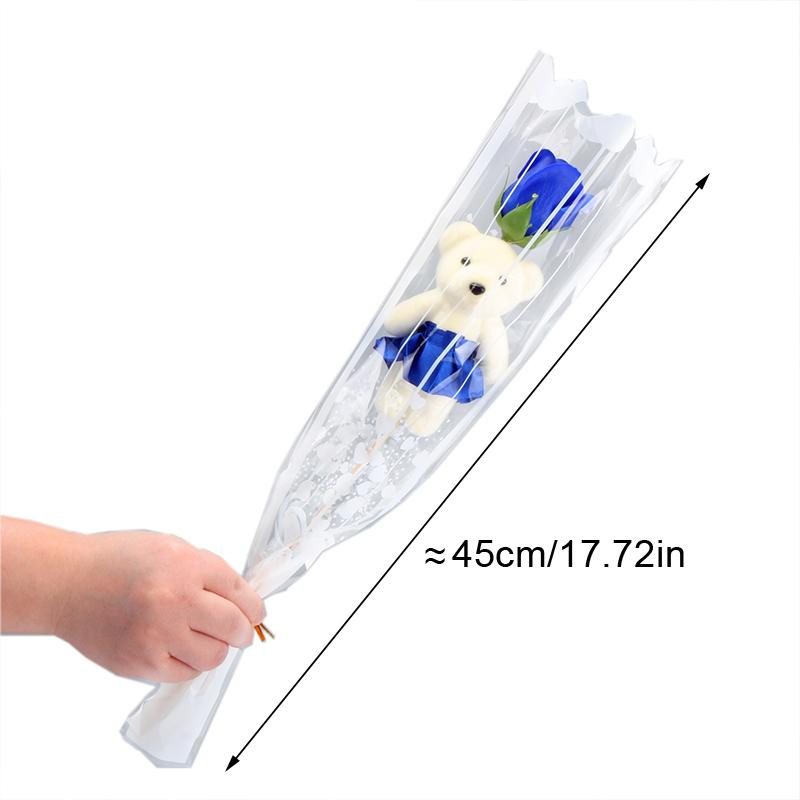 1/5pcs Artificial Rose Flowers Cartoon Scented Flower Soap Roses Mother's Day Bear Soap Bouquet Wedding Home Decorations