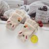 Women's Winter Cute Radish Cartoon Cold-proof Imitation Mink Half-finger Leak-finger Warm Knitted Adult and Children's Gloves