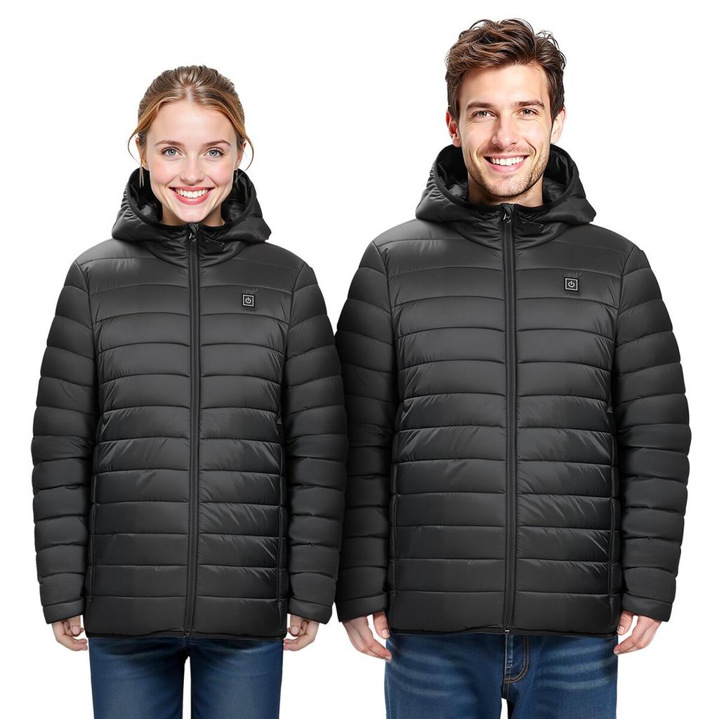 Heated Jacket for Men with 7.4V Battery, Soft Shell Electric Heating Coat, Windproof Lightweight Outerwear with 6 Heating Zones & 3 Heat Settings for