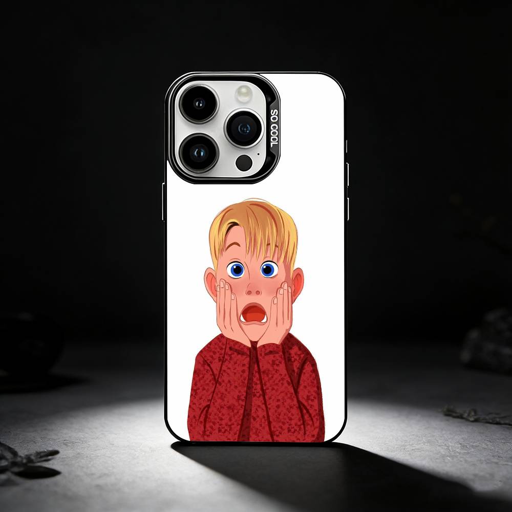 Funny TV Home Alone Phone Case For iPhone 17,16,15,14,13,12,11 Plus,Pro Max,XS,Colored silver phone case