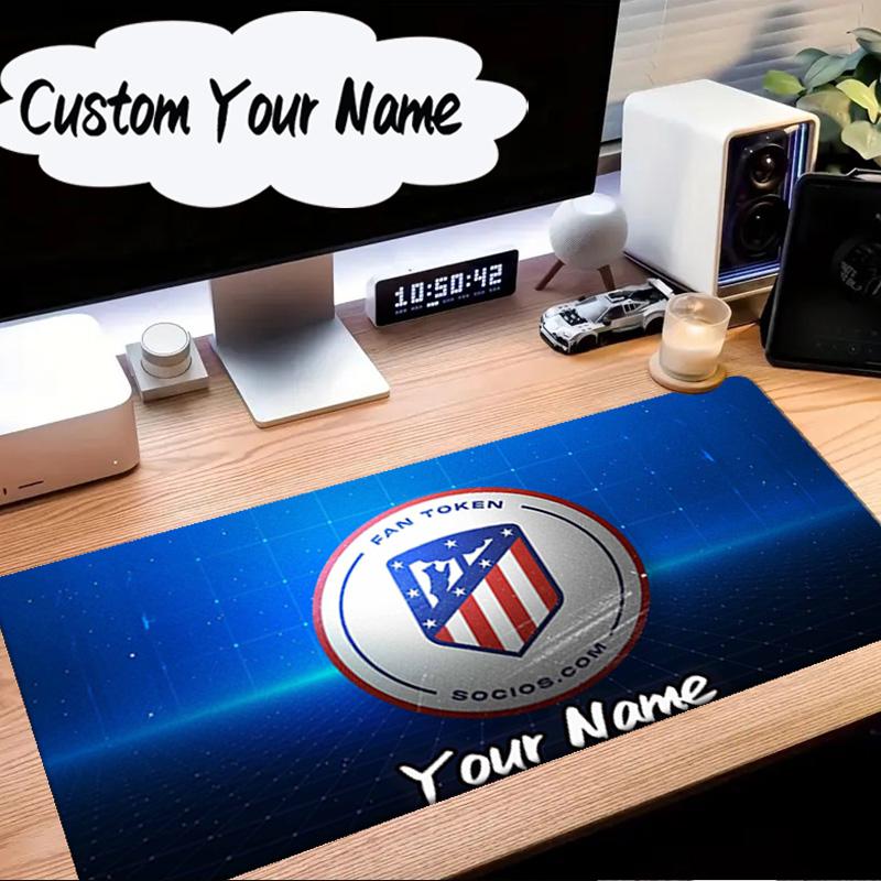 Custom Name Mouse pad Atletico Madrid Crest Mouse Pad Desk Mat, Non-Slip Rubber Backer Pad For Computer Notebook Gaming Mouse Pad Birthday Gift
