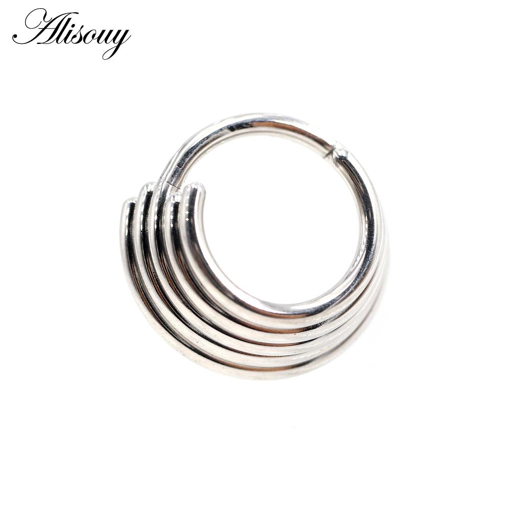 Alisouy 1PC Нержавеющая сталь Летучая мышь Пчела Змея Лист Нос Кольцо Daith Пирсинг Украшения Серьги-кольца для козелка хряща Спиральные серьги